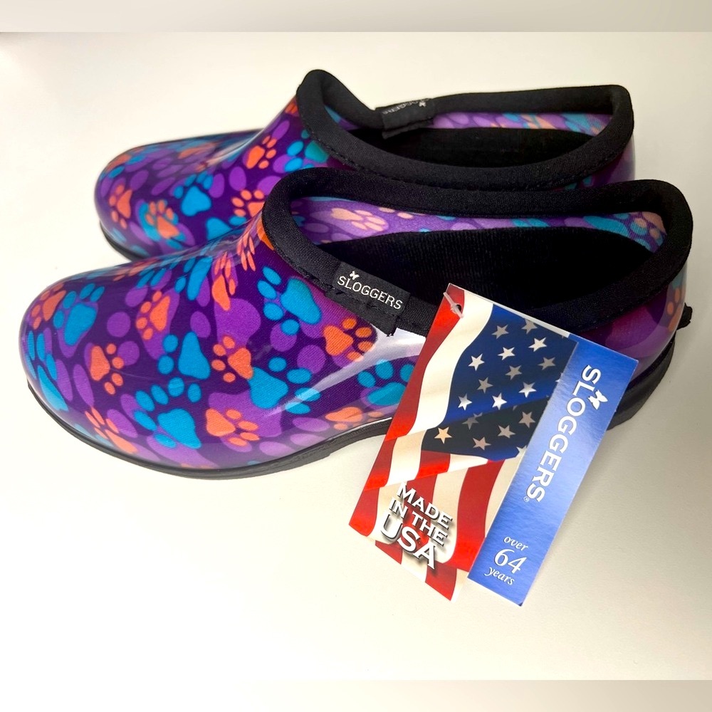 Sloggers Paw Print Waterproof Garden & Rain Shoes BRAND NEW - NWT